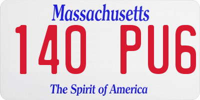 MA license plate 140PU6