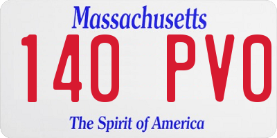 MA license plate 140PV0