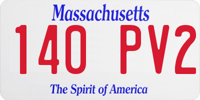 MA license plate 140PV2