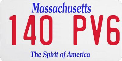MA license plate 140PV6