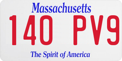 MA license plate 140PV9