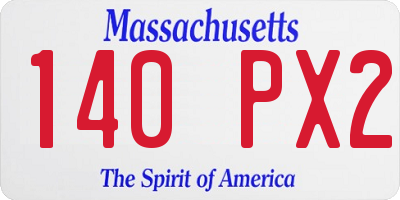 MA license plate 140PX2