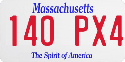 MA license plate 140PX4