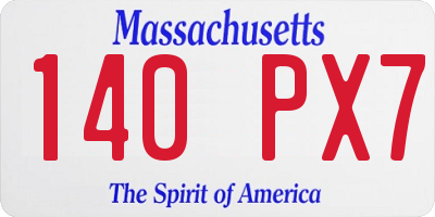 MA license plate 140PX7