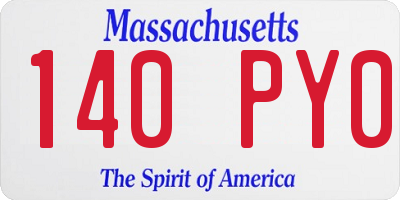 MA license plate 140PY0