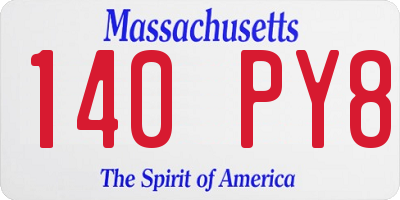 MA license plate 140PY8
