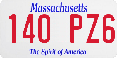 MA license plate 140PZ6