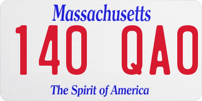 MA license plate 140QA0