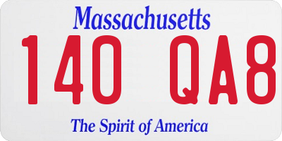 MA license plate 140QA8