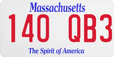 MA license plate 140QB3