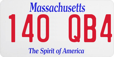 MA license plate 140QB4