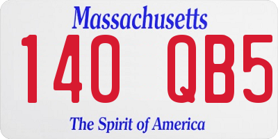 MA license plate 140QB5