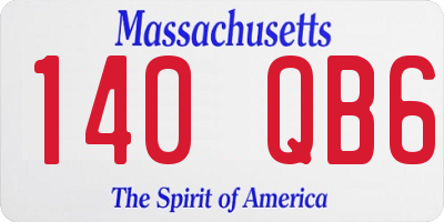 MA license plate 140QB6