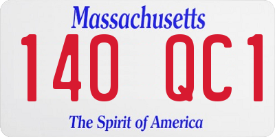 MA license plate 140QC1