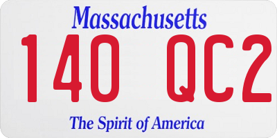 MA license plate 140QC2