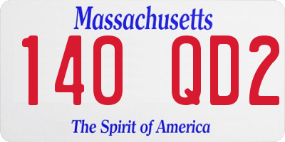 MA license plate 140QD2