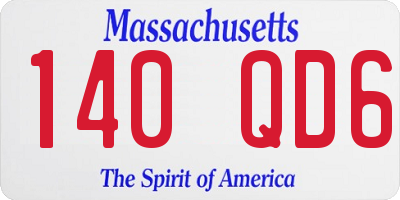 MA license plate 140QD6