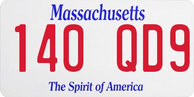 MA license plate 140QD9