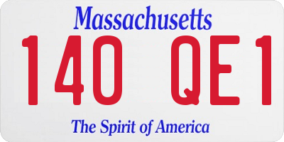 MA license plate 140QE1