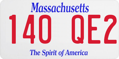 MA license plate 140QE2