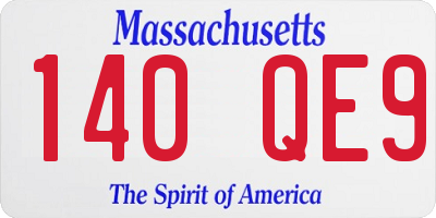 MA license plate 140QE9