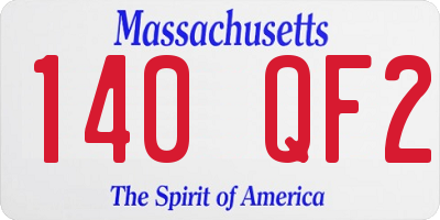 MA license plate 140QF2