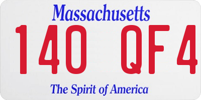 MA license plate 140QF4