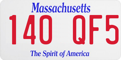 MA license plate 140QF5