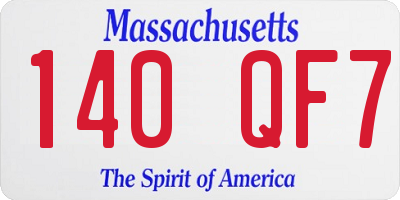 MA license plate 140QF7