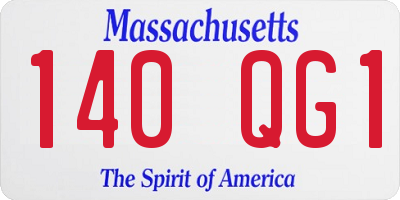 MA license plate 140QG1