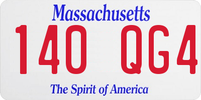 MA license plate 140QG4