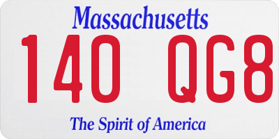 MA license plate 140QG8