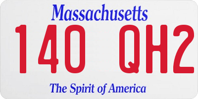 MA license plate 140QH2