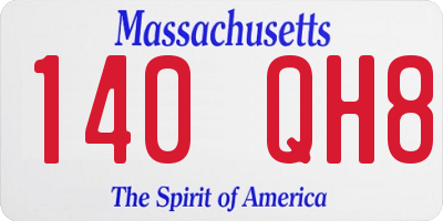 MA license plate 140QH8
