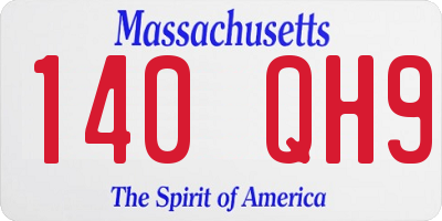 MA license plate 140QH9