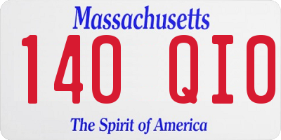 MA license plate 140QI0