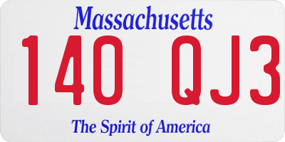 MA license plate 140QJ3