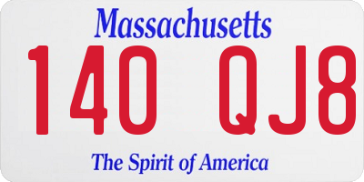 MA license plate 140QJ8