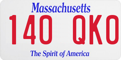 MA license plate 140QK0