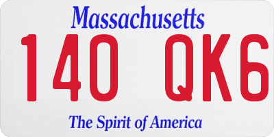 MA license plate 140QK6
