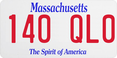 MA license plate 140QL0