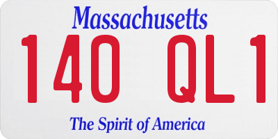 MA license plate 140QL1