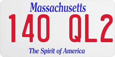 MA license plate 140QL2