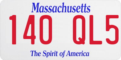 MA license plate 140QL5