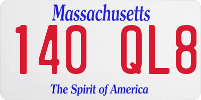 MA license plate 140QL8