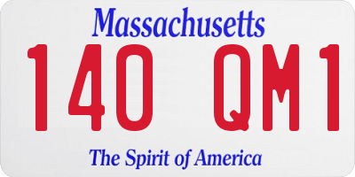 MA license plate 140QM1