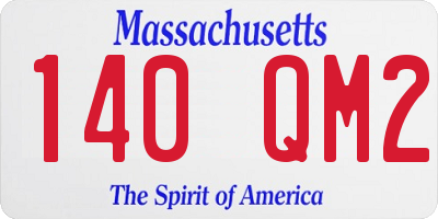 MA license plate 140QM2