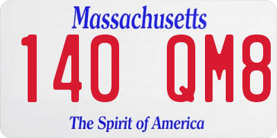 MA license plate 140QM8