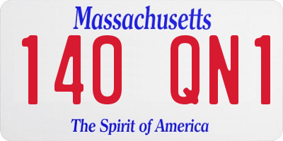 MA license plate 140QN1