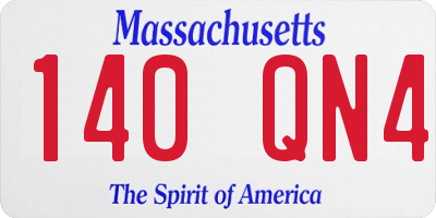 MA license plate 140QN4